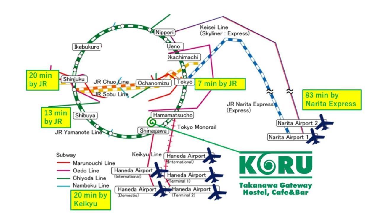 Koru Takanawa Gateway Hostel, Cafe&Bar 東京都 外观 照片